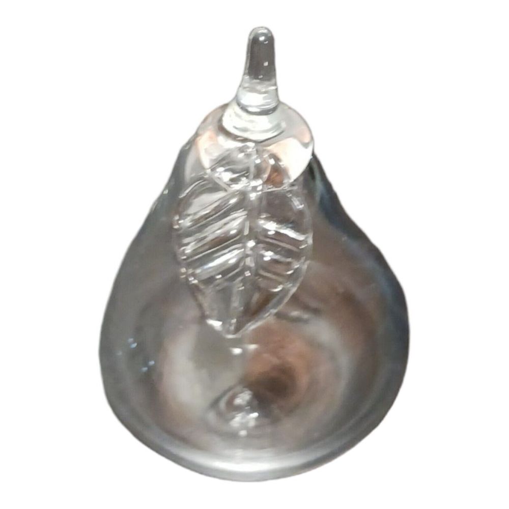 Hand Blown Crystal Pear Paperweight